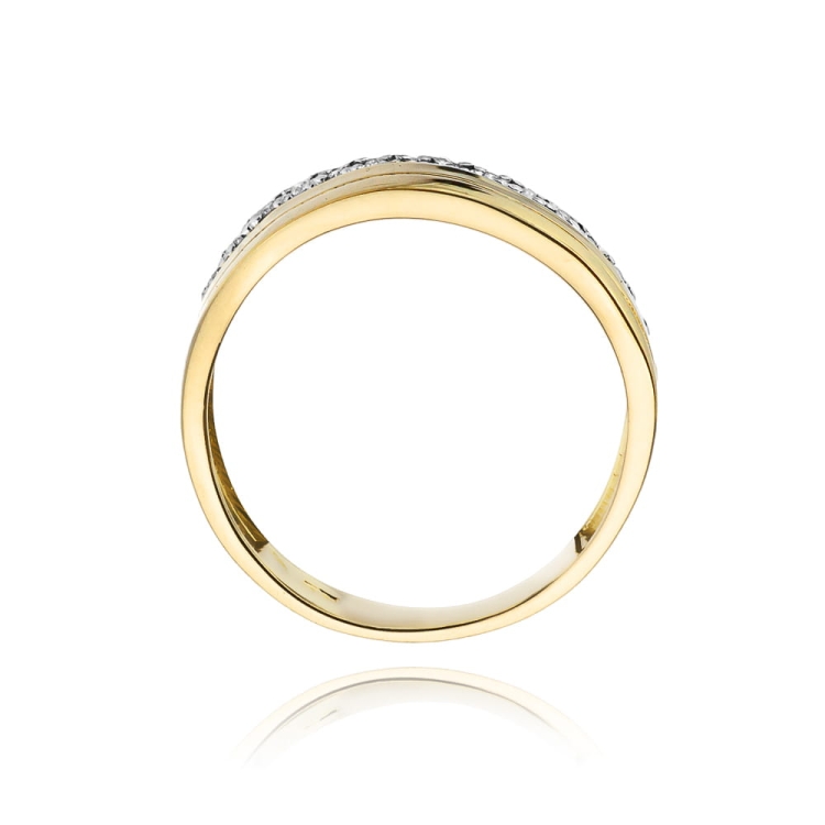 Pierścionek zaręczynowy z żółtego złota z diamentami 0,09ct Fire Of Love BW-214