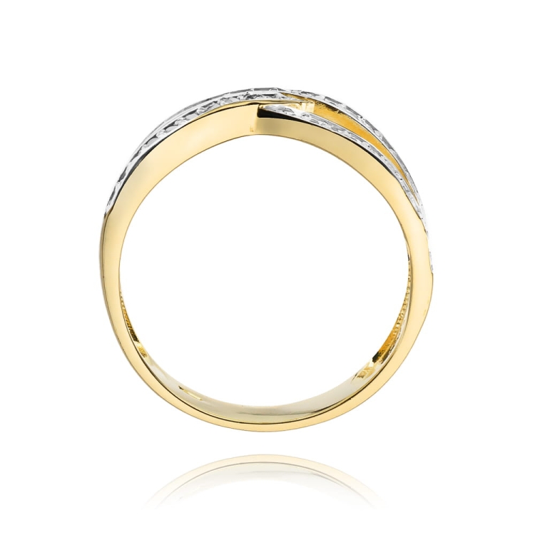 Pierścionek zaręczynowy z żółtego złota z diamentami 0,27ct Fire Of Love BW-215-białe