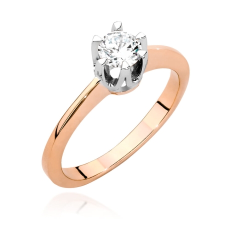 Przejdź do produktu Pierścionek zaręczynowy z różowego złota z diamentem 0,40ct Fire Of Love