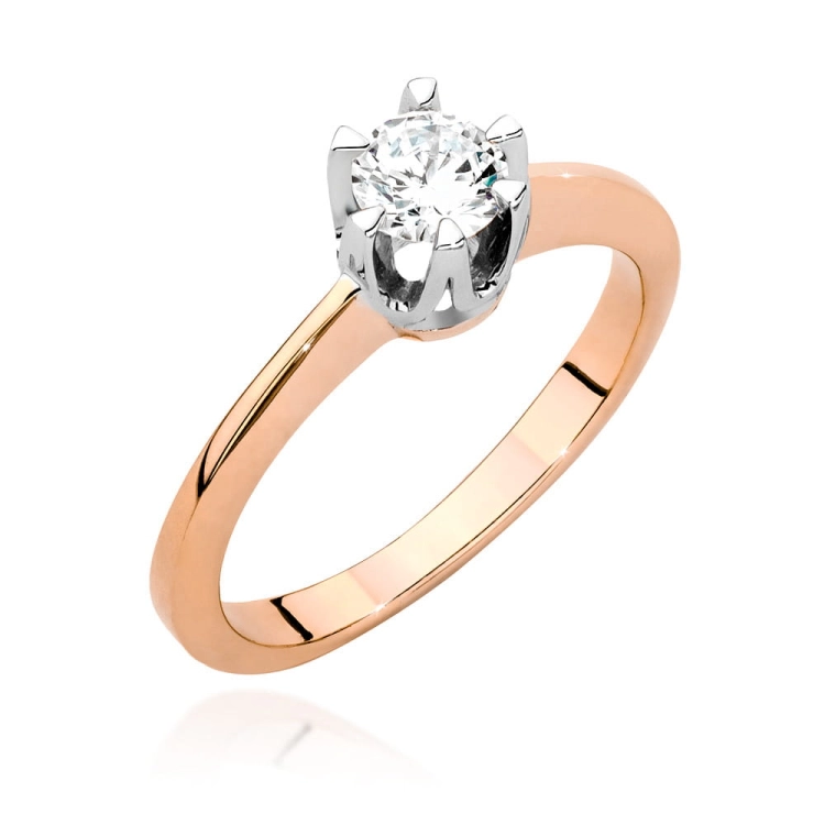 Pierścionek zaręczynowy z różowego złota z diamentem 0,40ct Fire Of Love BW-220B-0,40ct-r