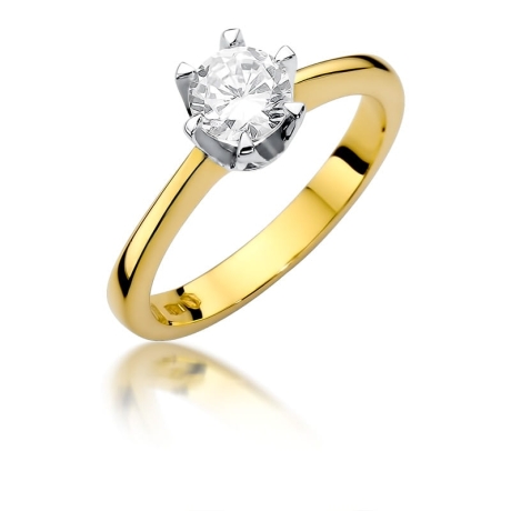 Przejdź do produktu Pierścionek zaręczynowy z żółtego złota z diamentem 0,50ct Fire Of Love