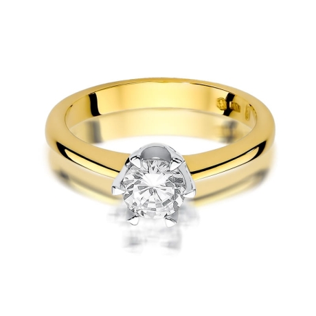 Przejdź do produktu Pierścionek zaręczynowy z żółtego złota z diamentem 0,50ct Fire Of Love