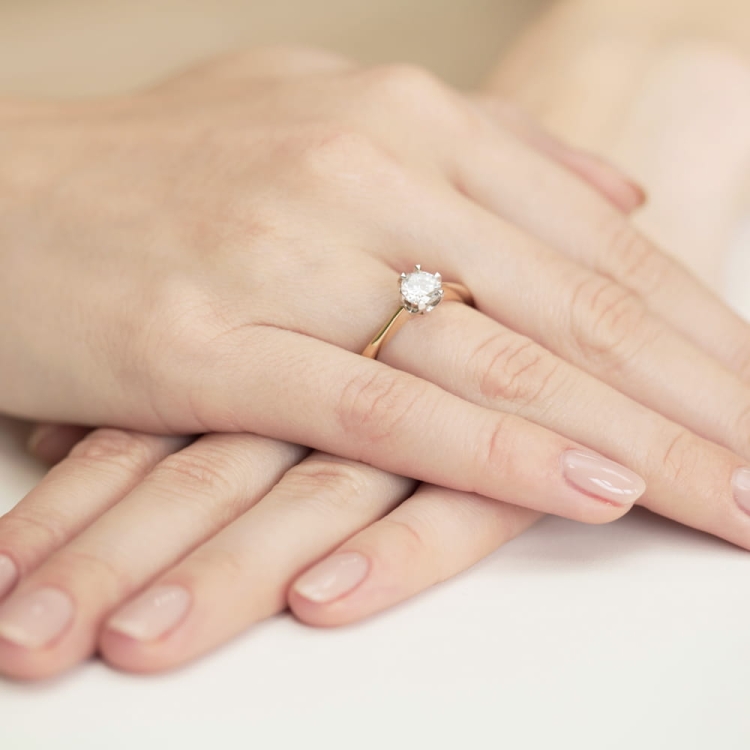 Pierścionek zaręczynowy z żółtego złota z diamentem 0,50ct Fire Of Love BW-220B-0,50ct