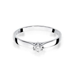 Pierścionek zaręczynowy z białego złota z diamentem 0,08ct Fire Of Love BW-222-0,08ct-b