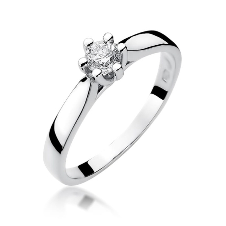 Przejdź do produktu Pierścionek zaręczynowy z białego złota z diamentem 0,25ct Fire Of Love