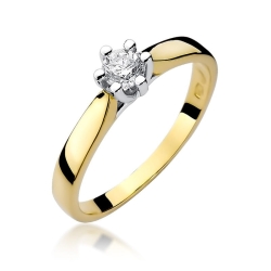 Pierścionek zaręczynowy z żółtego złota z diamentem 0,30ct Fire Of Love BW-222B-0,30ct