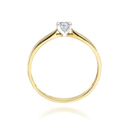 Pierścionek zaręczynowy z żółtego złota z diamentem 0,10ct Fire Of Love BW-223-0,10ct