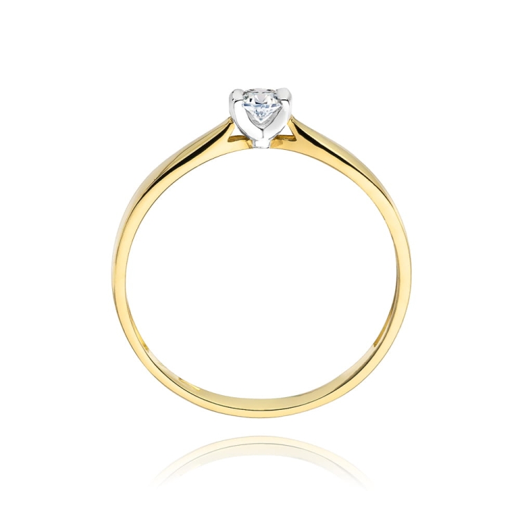 Pierścionek zaręczynowy z żółtego złota z diamentem 0,10ct Fire Of Love BW-223-0,10ct