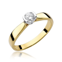 Pierścionek zaręczynowy z żółtego złota z diamentem 0,30ct Fire Of Love BW-223B-0,30ct