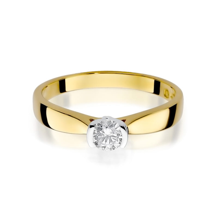 Pierścionek zaręczynowy z żółtego złota z diamentem 0,30ct Fire Of Love BW-223B-0,30ct