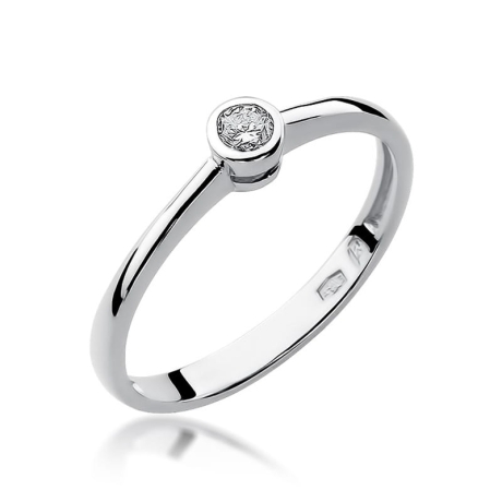 Przejdź do produktu Pierścionek zaręczynowy z białego złota z diamentem 0,08ct Fire Of Love