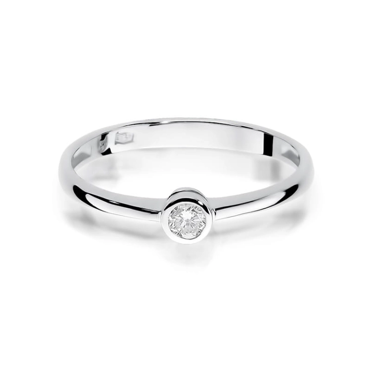 Pierścionek zaręczynowy z białego złota z diamentem 0,08ct Fire Of Love BW-224-0,08ct-b