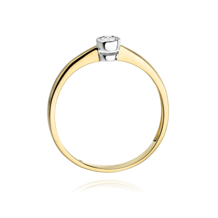 Pierścionek zaręczynowy z żółtego złota z diamentem 0,10ct Fire Of Love BW-224-0,10ct