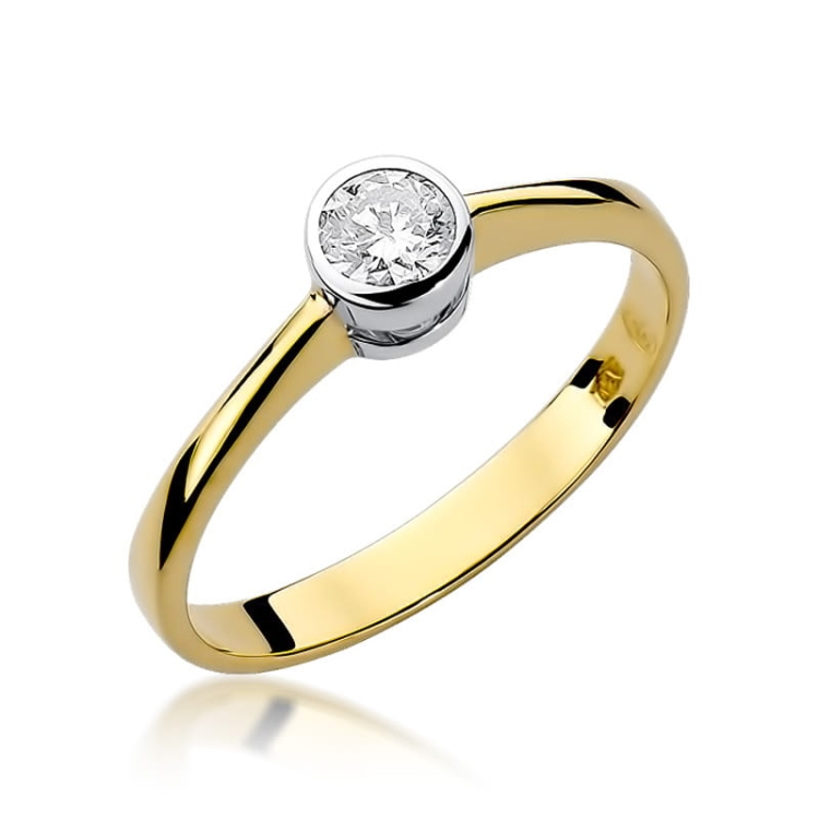 Pierścionek zaręczynowy z żółtego złota z diamentem 0,30ct Fire Of Love BW-224B-0,30ct
