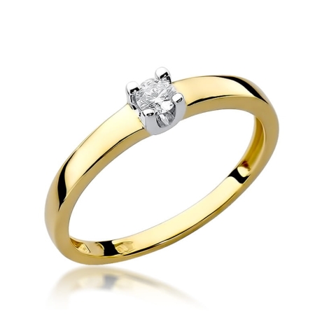 Przejdź do produktu Pierścionek zaręczynowy z żółtego złota z diamentem 0,08ct Fire Of Love