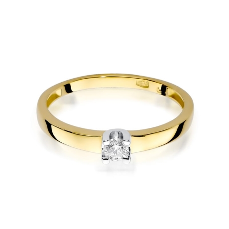 Przejdź do produktu Pierścionek zaręczynowy z żółtego złota z diamentem 0,08ct Fire Of Love