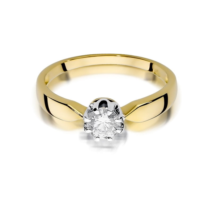 Pierścionek zaręczynowy z żółtego złota z diamentem 0,40ct Fire Of Love BW-228-0,40ct
