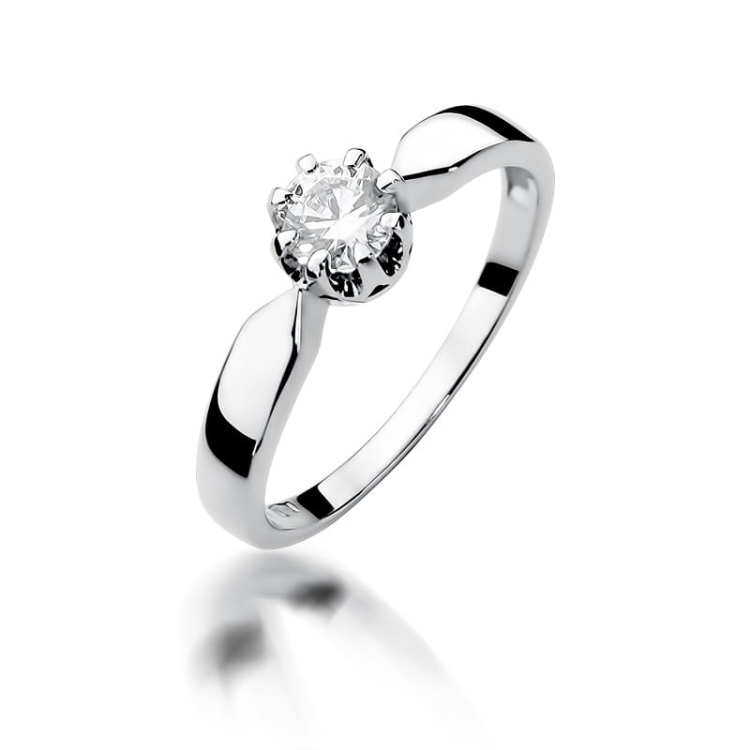 Pierścionek zaręczynowy z białego złota z diamentem 0,50ct Fire Of Love BW-228-0,50ct-b