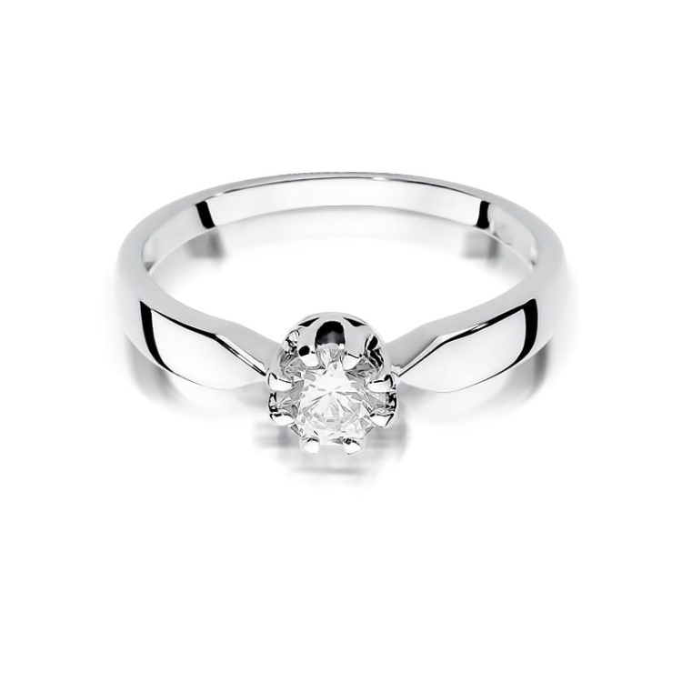Pierścionek zaręczynowy z białego złota z diamentem 0,50ct Fire Of Love BW-228-0,50ct-b
