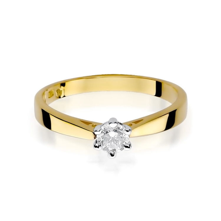 Pierścionek zaręczynowy z żółtego złota z diamentem 0,25ct Fire Of Love BW-229-0,25ct