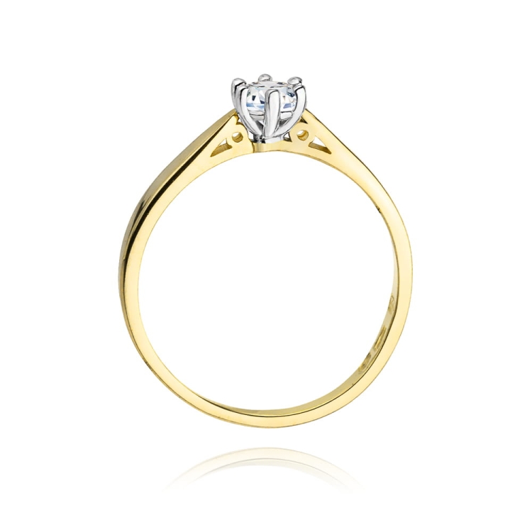 Pierścionek zaręczynowy z żółtego złota z diamentem 0,25ct Fire Of Love BW-229-0,25ct