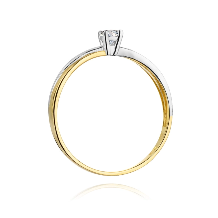 Pierścionek zaręczynowy z żółtego złota z diamentem 0,08ct Fire Of Love BW-230-0,08ct
