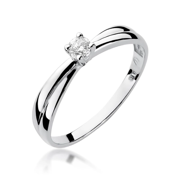 Pierścionek zaręczynowy z białego złota z diamentem 0,10ct Fire Of Love BW-230-0,10ct-b
