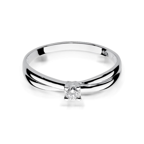 Przejdź do produktu Pierścionek zaręczynowy z białego złota z diamentem 0,10ct Fire Of Love