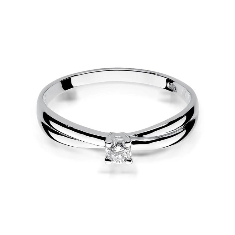 Pierścionek zaręczynowy z białego złota z diamentem 0,10ct Fire Of Love BW-230-0,10ct-b
