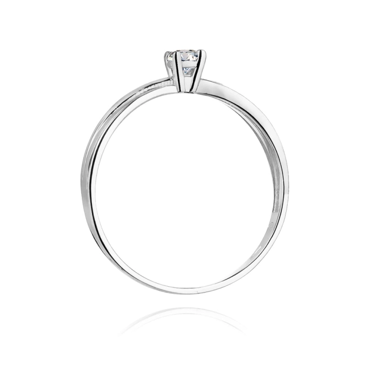 Pierścionek zaręczynowy z białego złota z diamentem 0,10ct Fire Of Love BW-230-0,10ct-b