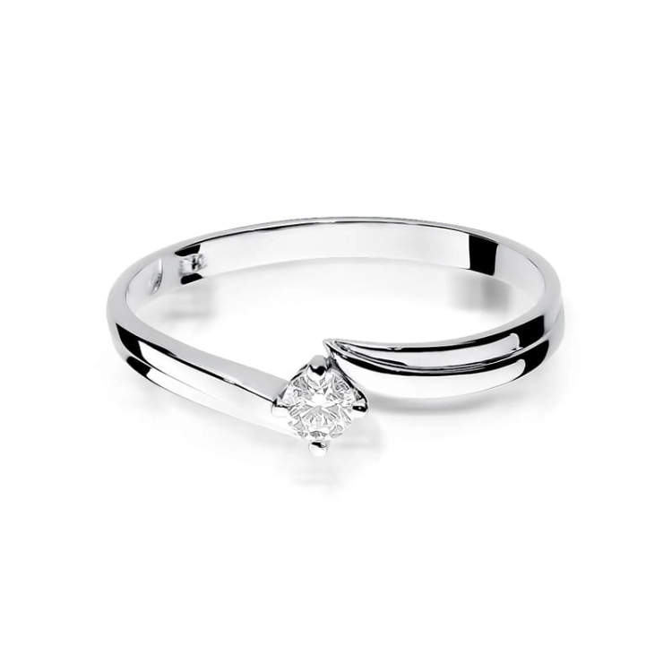 Pierścionek zaręczynowy z białego złota z diamentem 0,10ct Fire Of Love BW-231-0,10ct-b