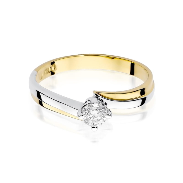 Pierścionek zaręczynowy z żółtego złota z diamentem 0,25ct Fire Of Love BW-231B-0,25ct