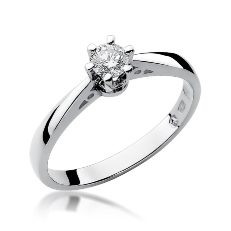 Przejdź do produktu Pierścionek zaręczynowy z białego złota z diamentem 0,25ct Fire Of Love