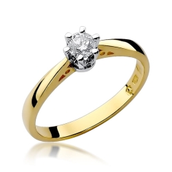 Pierścionek zaręczynowy z żółtego złota z diamentem 0,30ct Fire Of Love BW-234-0,30ct