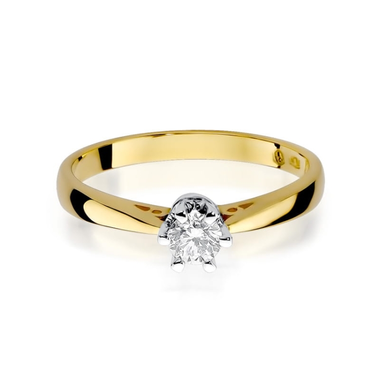 Pierścionek zaręczynowy z żółtego złota z diamentem 0,30ct Fire Of Love BW-234-0,30ct