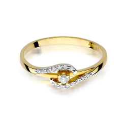 Pierścionek zaręczynowy z żółtego złota z diamentami 0,11ct Fire Of Love BW-237