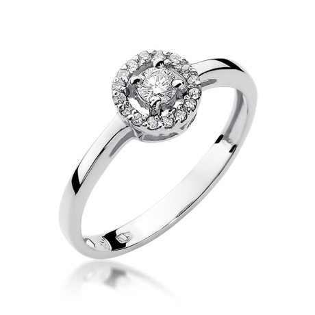 Przejdź do produktu Pierścionek zaręczynowy z białego złota z diamentami 0,20ct Fire Of Love 