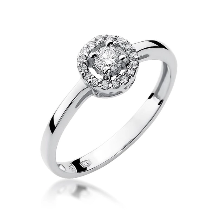 Pierścionek zaręczynowy z białego złota z diamentami 0,20ct Fire Of Love BW-238-b