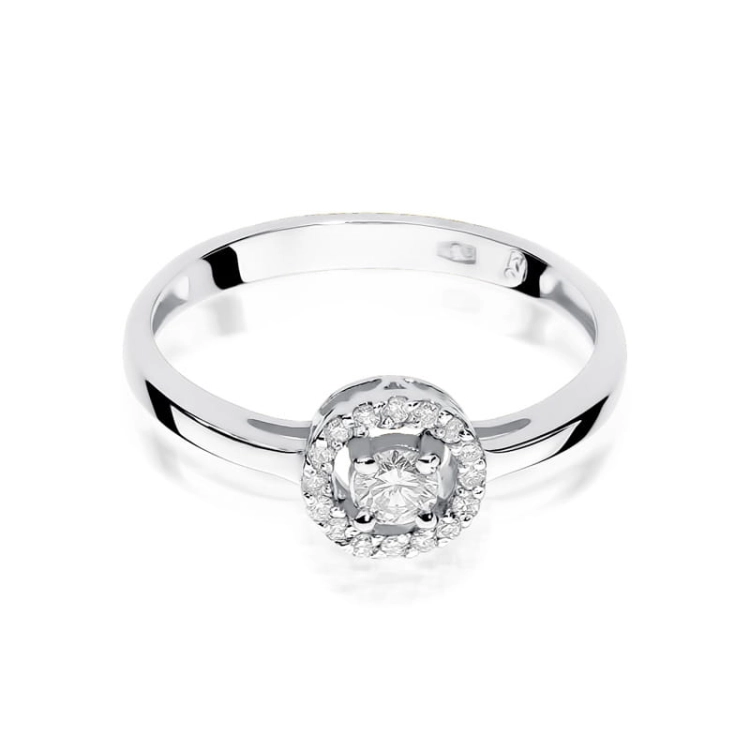 Pierścionek zaręczynowy z białego złota z diamentami 0,20ct Fire Of Love BW-238-b