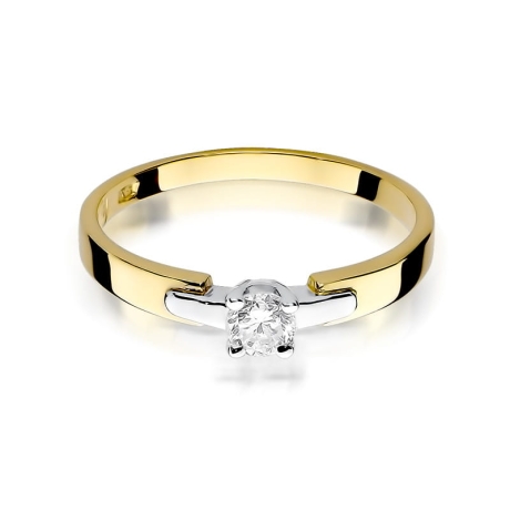 Przejdź do produktu Pierścionek zaręczynowy z żółtego złota z diamentem 0,20ct Fire Of Love