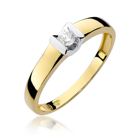 Przejdź do produktu Pierścionek zaręczynowy z żółtego złota z diamentem 0,10ct Fire Of Love