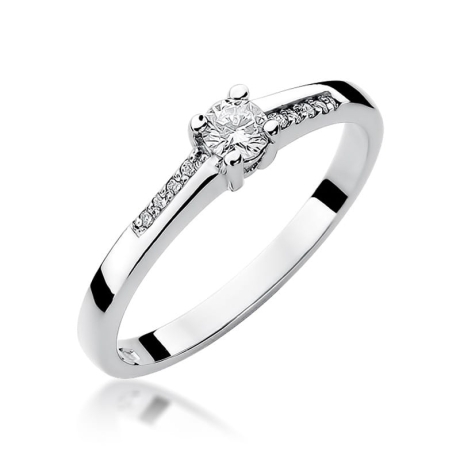 Przejdź do produktu Pierścionek zaręczynowy z białego złota z diamentami 0,19ct Fire Of Love