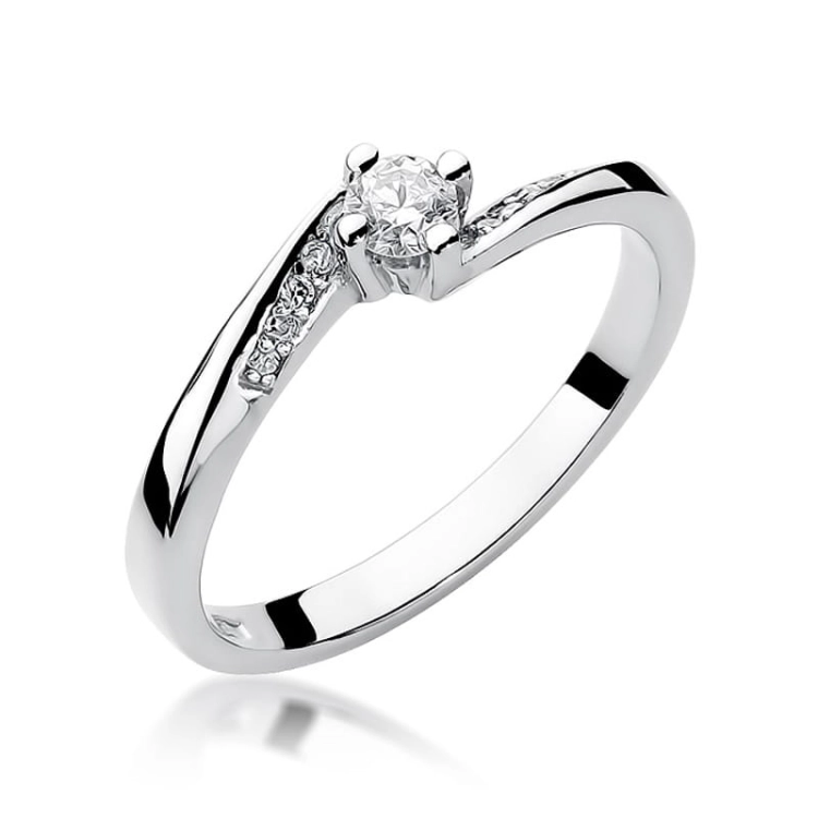 Pierścionek zaręczynowy z białego złota z diamentami 0,19ct Fire Of Love BW-262-b