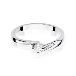 Pierścionek zaręczynowy z białego złota z diamentami 0,19ct Fire Of Love BW-262-b