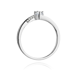 Pierścionek zaręczynowy z białego złota z diamentami 0,19ct Fire Of Love BW-262-b