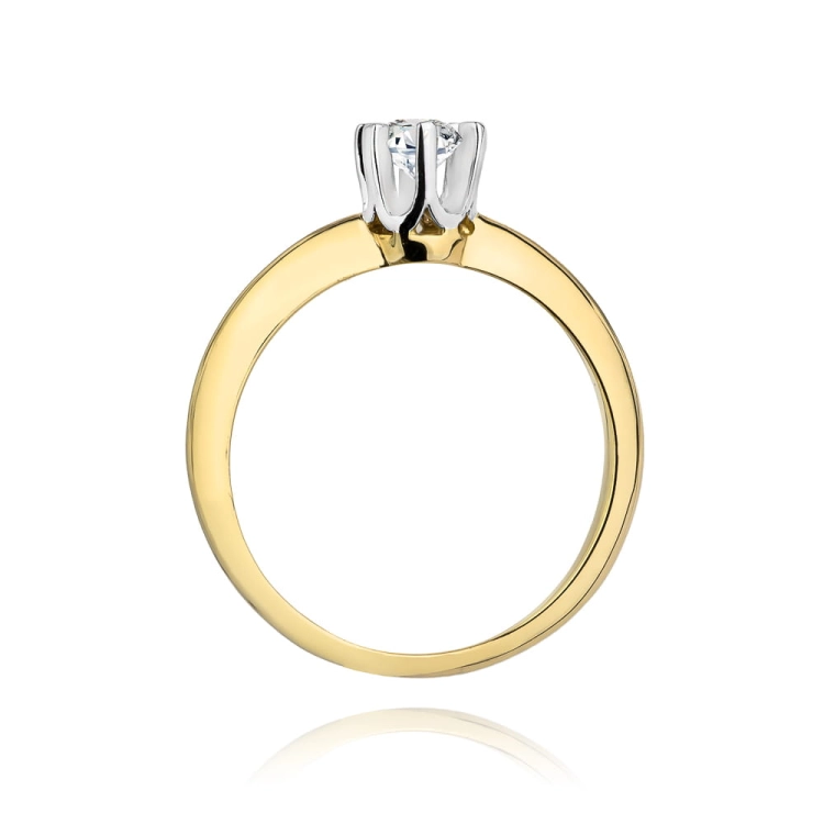 Pierścionek zaręczynowy z żółtego złota z diamentem 0,30ct Fire Of Love BW-267