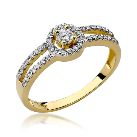 Przejdź do produktu Pierścionek zaręczynowy z żółtego złota z diamentami 0,31ct Fire Of Love