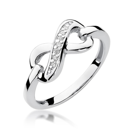 Przejdź do produktu Pierścionek zaręczynowy z białego złota z diamentami 0,04ct Fire Of Love
