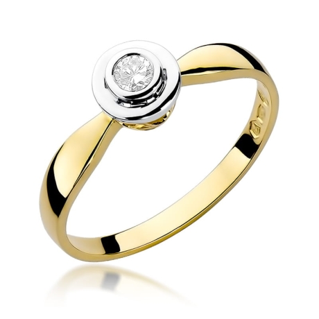 Przejdź do produktu Pierścionek zaręczynowy z żółtego złota z diamentem 0,10ct Fire Of Love 