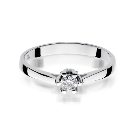 Przejdź do produktu Pierścionek zaręczynowy z białego złota z diamentem 0,12ct Fire Of Love
